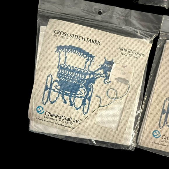 Charles Craft Cross Stitch Fabric Lot NEW 18 count 22 count White Antique‎ 12x18 - Picture 3 of 6